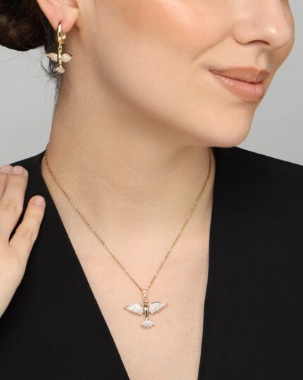 Angel Wing Necklace & Earring Set, view 1