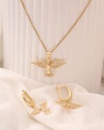 Angel Wing Necklace & Earring Set, view 3