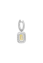 Arte Madrid GEMMA Rectangular Charm Hoop Earrings - Canary Yellow - Image 2