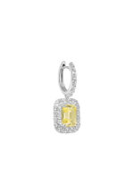 Arte Madrid GEMMA Rectangular Charm Hoop Earrings - Canary Yellow - Image 3