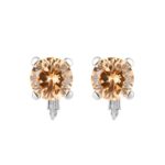 Arte Madrid PRISM Round Clip-on Stud Earrings - Citrine Orange & Canary Yellow
