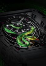 Bonest Gatti Unisex Green Snake Automatic (Self winding mechanical movement) K9 Crystal Watch, 45mm, Rubber Strap - Image 2