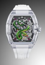 Bonest Gatti Unisex Green Snake Automatic (Self winding mechanical movement) K9 Crystal Watch, 45mm, Rubber Strap - Image 5