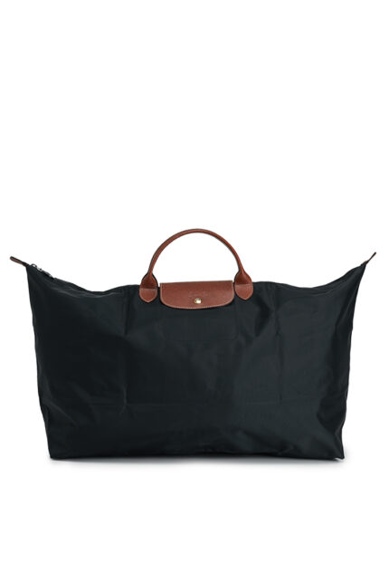 Classic Nylon Travel Bag XL with Leather Trim in Black, view 1