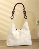Dune Beaded-Strap Tote Bag in Beige, view 4