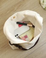 Dune Beaded-Strap Tote Bag in Beige, view 6