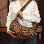 Fawn Pleated Animal-Print Hobo Bag in Tan, view 1