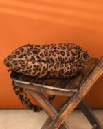 Fawn Pleated Animal-Print Hobo Bag in Tan, view 5