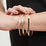Geometric Textured Bangle Set (4 Pieces), view 1