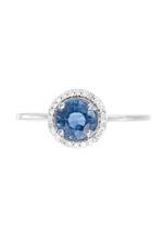HABIB Blue Sapphire and Halo Diamond Ring in 375/9K White Gold 261881121(R)WG-BS - Image 2