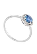 HABIB Blue Sapphire and Halo Diamond Ring in 375/9K White Gold 261881121(R)WG-BS - Image 3