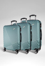 Metallic 3-Piece Hardshell Luggage Set in Turquoise, view 1