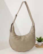 Mocha Zip-Top Hobo Bag in Taupe, view 4