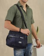 Patch Detail Crossbody Bag in Navy, view 1