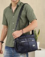 Patch Detail Crossbody Bag in Navy, view 2