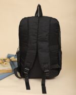 Pleated Patch Detail Backpack in Black, view 5