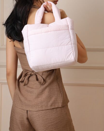 Quilted Snap Crossbody Bag in Pink, view 1