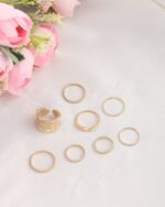 Stackable Gold Ring Set (8 Rings), view 4