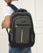 Street Print Zip Backpack in Green, view 2