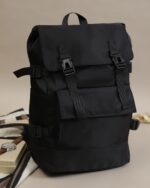 Toggle-Drawstring Rucksack in Black, view 3