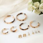 Tortoiseshell Hoop & Stud Earring Set, view 1