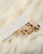 Tortoiseshell Hoop & Stud Earring Set, view 5