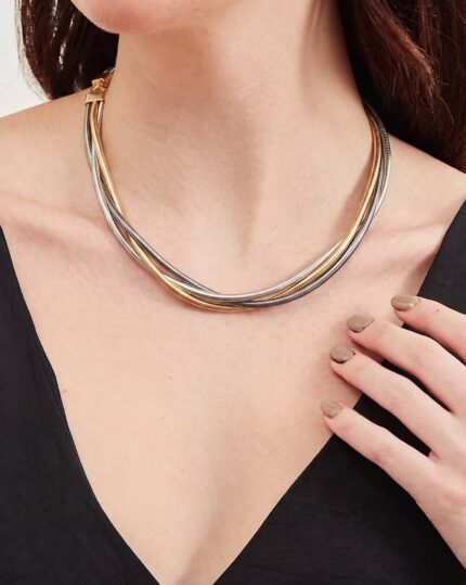 Twisted Layered Chain Choker, view 1